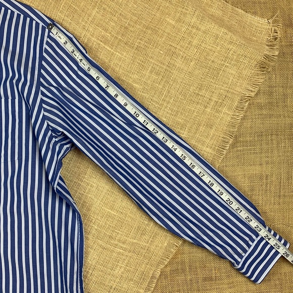 Michael Kors Shirt 16 1/2 34/35 Cotton Blue White - Picture 6 of 8